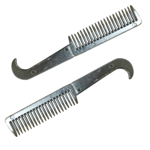 Расческа для гривы алюминиевая с крючком "EQUIMAN" Расческа для гривы алюминиевая с крючком "EQUIMAN"