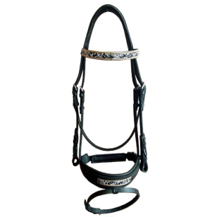 Оголовье трензельное с кристаллами