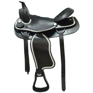 Седло вестерн кожаное с белым кантом Седло вестерн кожаное с белым кантом