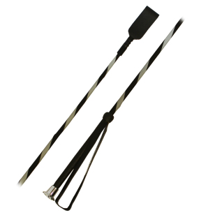 Хлыст конкурный "EQUIMAN" с кожаной ручкой и металлической отделкой