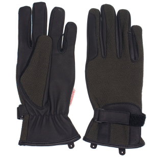 Перчатки эластичные с кожаными вставками