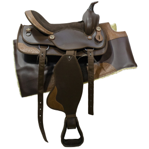 Седло вестерн синтетическое с крокодиловыми вставками