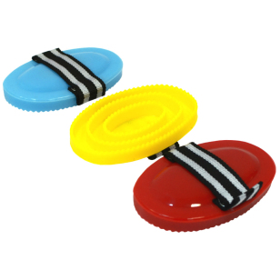 Скребница с ремешком "EQUIMAN" из пластика для лошади Скребница с ремешком "EQUIMAN" из пластика для лошади