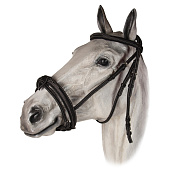 Оголовье трензельное с отстрочкой с плетеным поводом Оголовье трензельное с отстрочкой с плетеным поводом