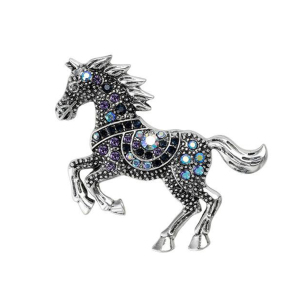 Брошь "Лошадка" со стразами