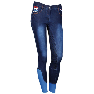 Бриджи джинсовые "Dutch Orange" для верховой езды с полной силиконовой леей Бриджи джинсовые "Dutch Orange" для верховой езды с полной силиконовой леей