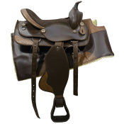 Седло вестерн синтетическое с крокодиловыми вставками