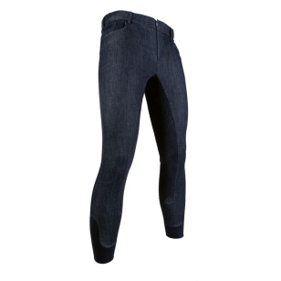 Бриджи мужские для верховой езды "Denim" с полной силиконовой леей 