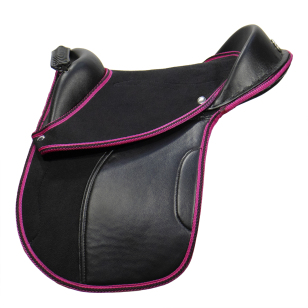 Седло для пони синтетическое в сборе (путлища, стремена, подпруга)