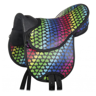Седло для шетлендского пони "Colourful" (подпруга, путлища, стремена, вальтрап)