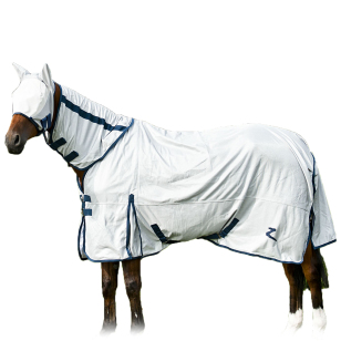 Попона-сетка со съемным капором для лошади