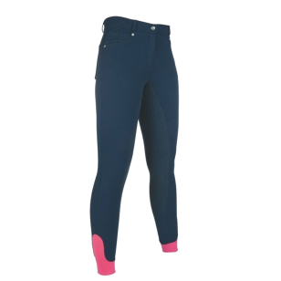 Бриджи женские для верховой езды "HKM 5 Pockets" с полной силиконовой леей 