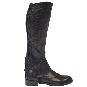 Краги кожаные для верховой езды  с тиснением под "крокодила", пара