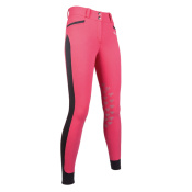 Бриджи женские для верховой езды "Diamonds Pink Star" с коленной силиконовой леей 