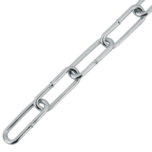 Цепь стальная длиннозвенная оцинкованная № 3/ 1м Цепь стальная длиннозвенная оцинкованная № 3/ 1м